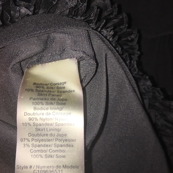 Alice + Olivia silk rhinestone black ruffled dress - Picture 8 of 8